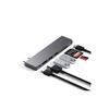 Adaptateur slim hub usb-c pro 7 en 2 pour apple macbook air fin 2018/fin 2020/mi-2019/mi-2022/macbook pro satechi st-hucphsm gri