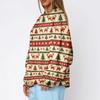 Women's Trendy Christmas Print Crewneck Sweatshirt Lightweight Casual Pullover Top