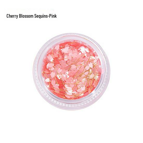 

Аксессуары для нейл-арта с японской вишней: Блестки, лепестки из пайеток, стальные бусины, украшения из золотой и серебряной проволоки