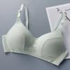 Autumn and winter cotton students less stripes no steel rings gather thin cup bra breathable and comfortable