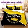 Stade Rochelais rugby Pattern Bedding,Quilt Set Quilt Cover Pillowcase Home Birthday Gift (1*duvet cover+2*pillowcase,without core)