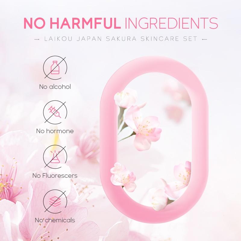 LAIKOU Sakura Serum do mycia twarzy 6 sztuk / zestaw Pudełko do pielęgnacji skóry Rozjaśniony odcień skóry Krem nawilżający Anti-aging