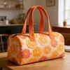 Gesteppte Tragetasche mit Zitrus-Print Reise-Handtasche Bohemian Fitness Strandtasche Große Kapazität Urlaub Camping Kreuzfahrt Mehrfarbig Haltbarer Reißverschluss Handgepäck