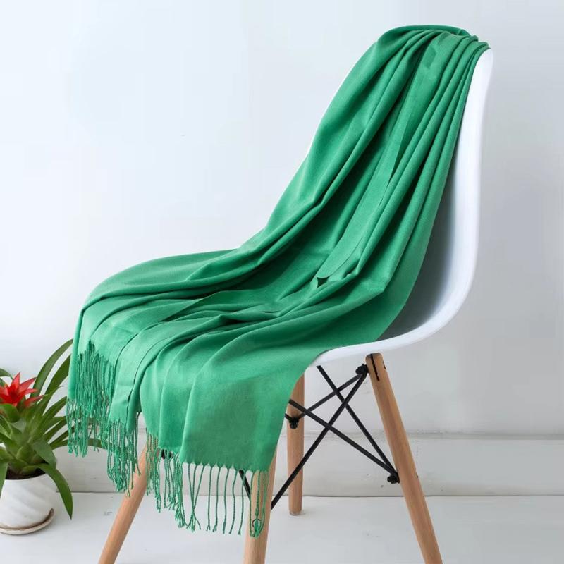 Luxury Design Brand Solid Women Cashmere Scarf Autumn Winter Warm Shawls Wraps  Men's Pashmina Tassel Scarves Female Foulard