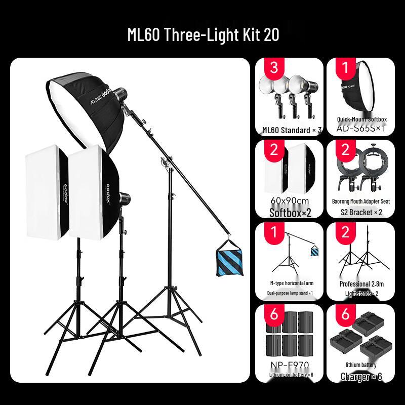 Godox ML60 Compact Portable LED Video Light Kit