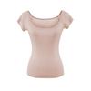 Crew neck short-sleeved T-shirt women's summer new American Spice Girl style solid color slim-fitting and thin bottom top