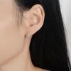 Genuine S925 Sterling Silver Double Diamond Moissanite Earrings Plated In 18K White Gold - Light Luxury Cold Style Hoops & Studs