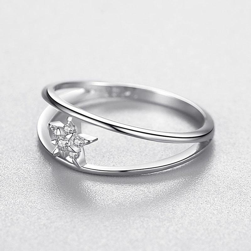 Tancise Classic 925 Sterling Silver  Zircon Ring Ladies Jewelry Wedding Promise Party Gift
