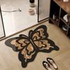 Floor Mat Butterflies Shape Water-Repellent Easy To Clean Bathroom Rug with Anti-Slip Base High-Density Diatom Ooze Bath Mat