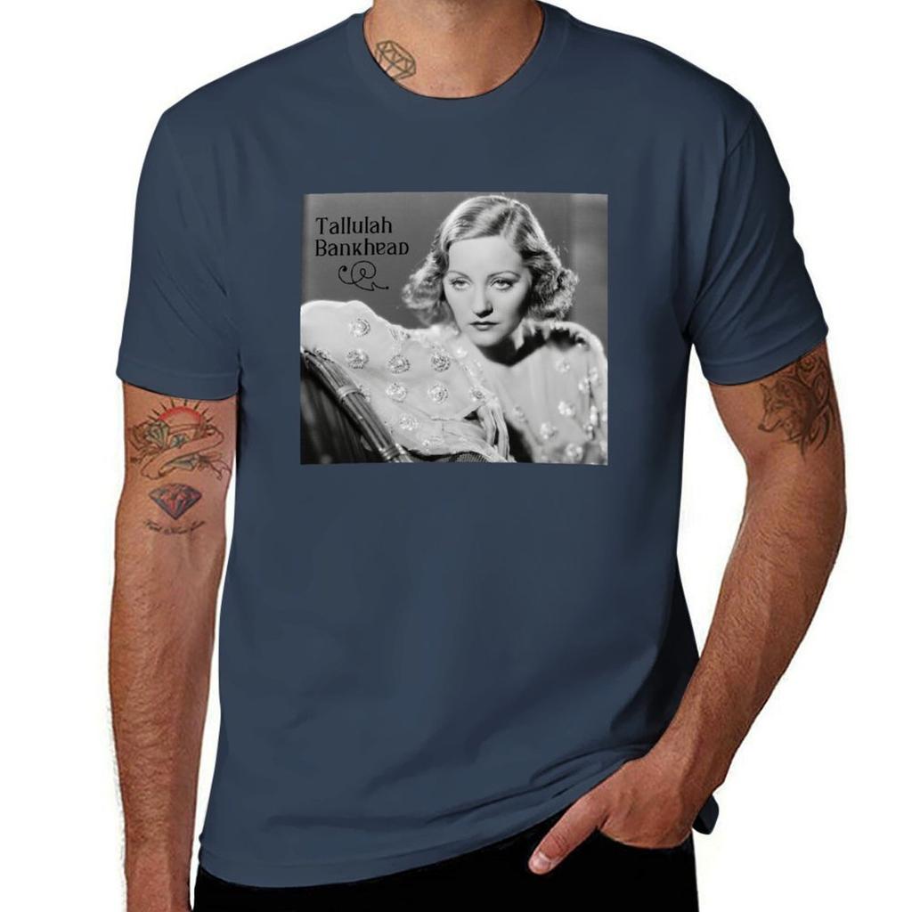 Tallulah Bankhead T-shirt herr t-shirts grafisk t-shirt herr enfärgade t-shirts med tryck T-shirt