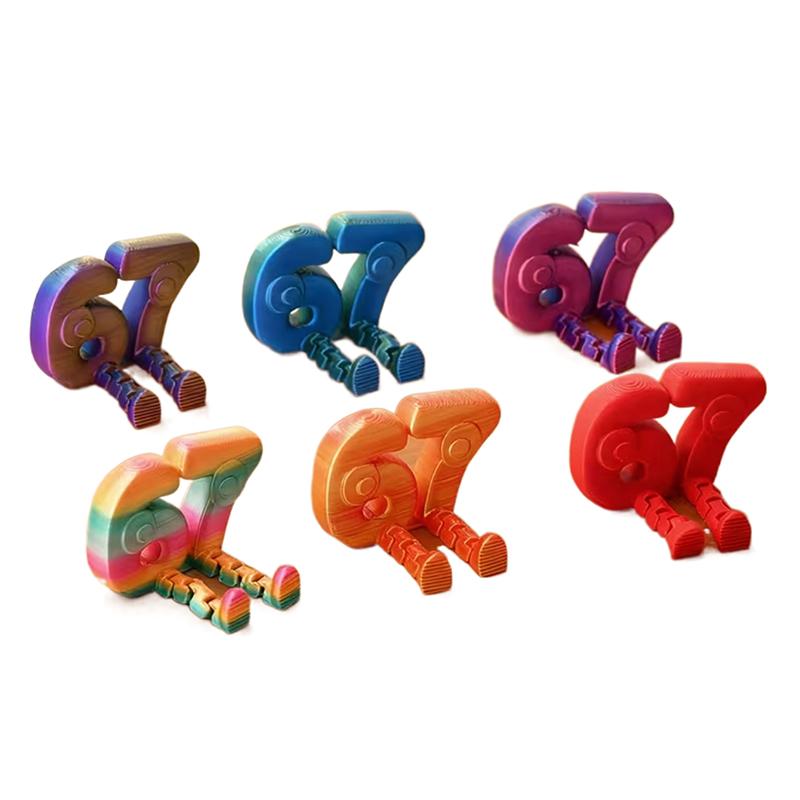 1PCS Creative 67 Number Personified Statue Miniature Figurine Mini Sculpture Desktop Decor Statue Collectible Display