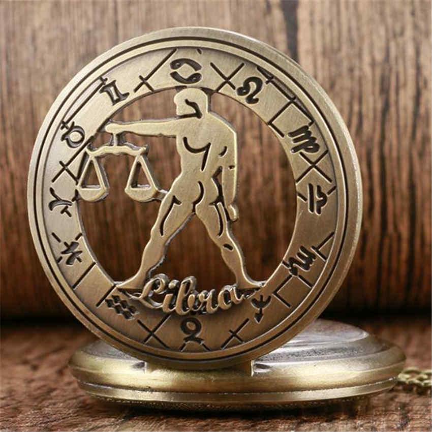 Zodiac Constellation Stylish Libra Modern Steampunk Hollow Necklace Men Women Christmas Gift