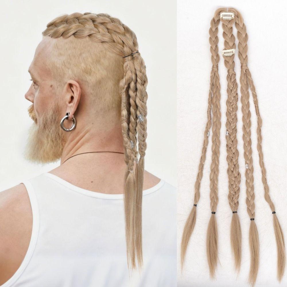Long Viking Hair Extensions Clip In Handcrafted Braids Pony Tails  Renaissance Warrior Accessories