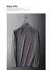 Men's Double-Sided Velvet Half-High Collar Long-Sleeve Black T-Shirt for Autumn and Winter