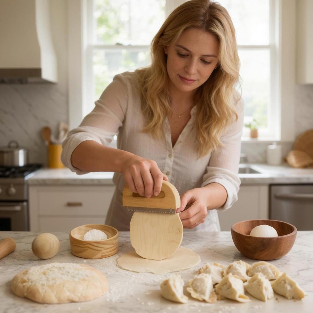 Wood Dumpling Maker Mold And Ball Manual Dough Skin Presser Hand Pie Rolling Ball For Dumpling Pie Bun Pastry Empanada Kitchen