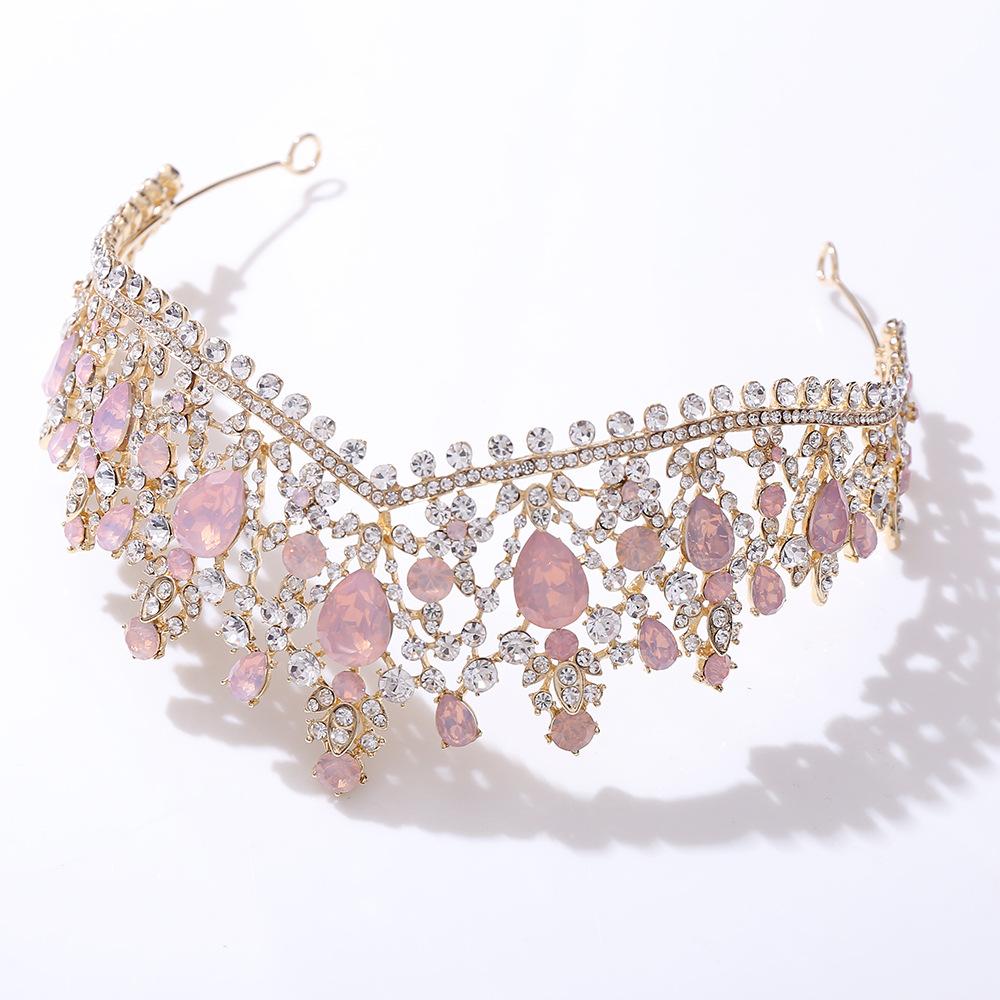 Atmospheric Wedding Headwear Large Crown Baroque New Retro Rhinestone-encrusted Hair Accessories Bridal Crown