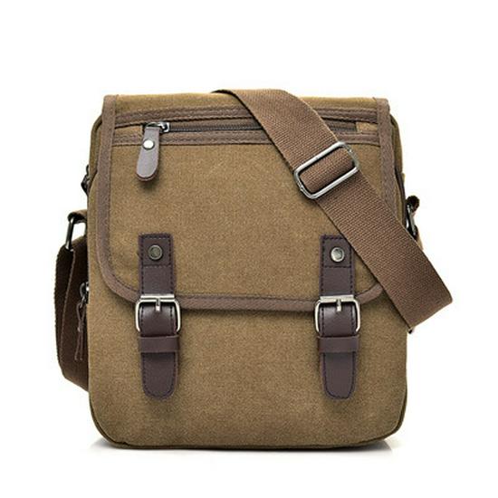 Vintage Men's Canvas Shoulder Bag D7121 - Trendy Casual Fashion for Business and Everyday Use