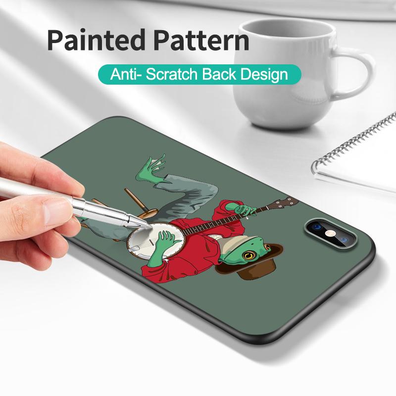 Black Tpu Case For OPPO A11S A15 A15S A16 A16S A16K A16E K3 K10 K9S ACE2 5G Kawaii Frog Mushroom