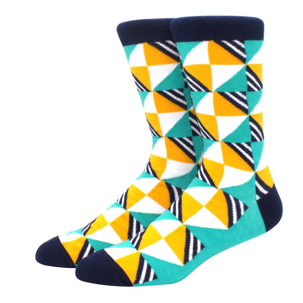 Herr Kammade Bomullsstrumpor Roliga Glad Novelty Långa Crew Strumpor Astronaut Djur Romb Galet Roliga Funky Skateboard Strumpor Färgglada