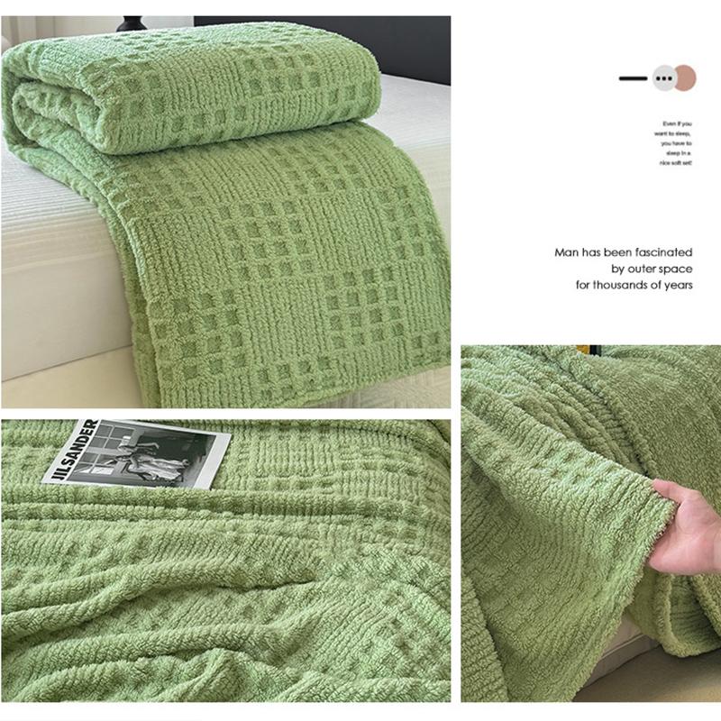 2025 Warme Dicke Decke Tafu Fleece Einfarbig Jacquarddecke Multifunktionale Überwurfdecke Sofadecke Nickerchen-Decke Kleine Decke