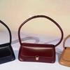 Women Retro Tote Bag Trendy Vintage Underarm Bag Portable Casual PU Leather Solid Color Simple Handle Handbags Shoulder Bag