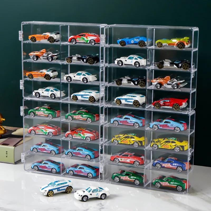 1pc Transparent Collection Rack, Car Model Storage Box, Dust-proof Storage Ornament Display Rack 1:64 Car Display Cabinet