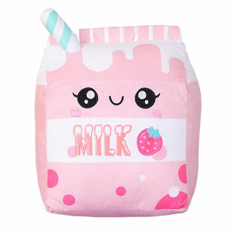 Milk Carton Plush Pillow Milk PP Cotton Stuffed Toy Cartoon Milk Doll for Boys Girls