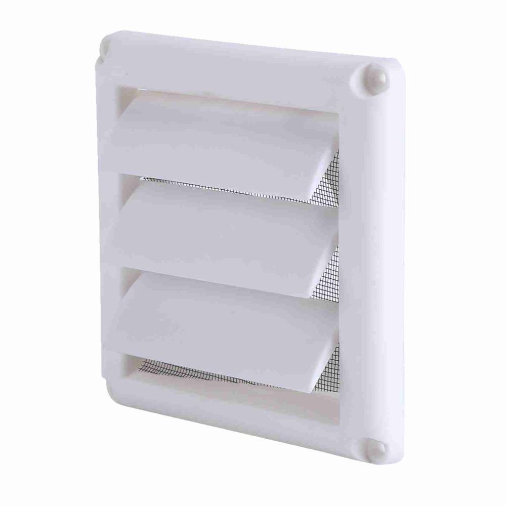 Plastic Exhaust Vent Cover With Net White Dryer Outlet Cover 4 Screws Included 3 Flaps Ventilation Grill House Outside
