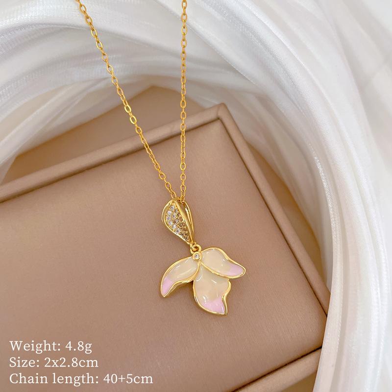 Mickey Head Heavy Industry Necklace Women'S Copper Micro-Inlaid Real Gold Electroplating Delicate Clavicle Chain Neck Chain