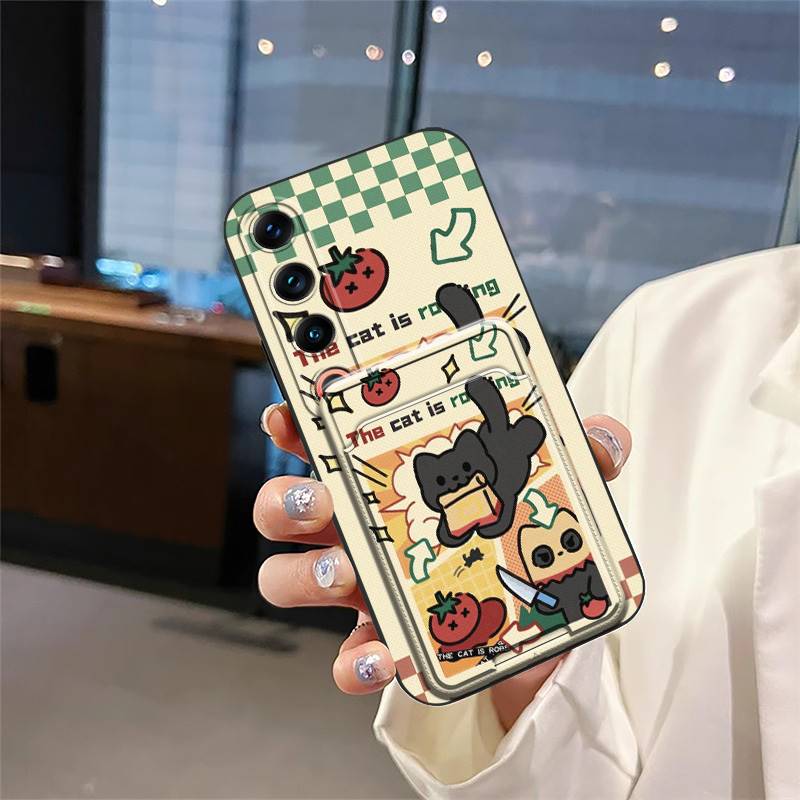 Back Cover Shockproof Phone Case For Meizu 21 Pro Card bag Waterproof TPU Cartoon Anti-dust Full wrap Anti-knock Cute