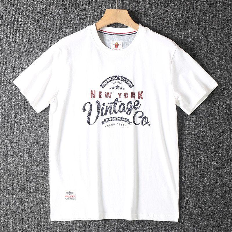 Trade Surplus Stock: Trendy High-Street Brand Pure Cotton Brushed Non-Transparent Short-Sleeve T-Shirts for Men and Women, Couple's Half-Sleeve Tops