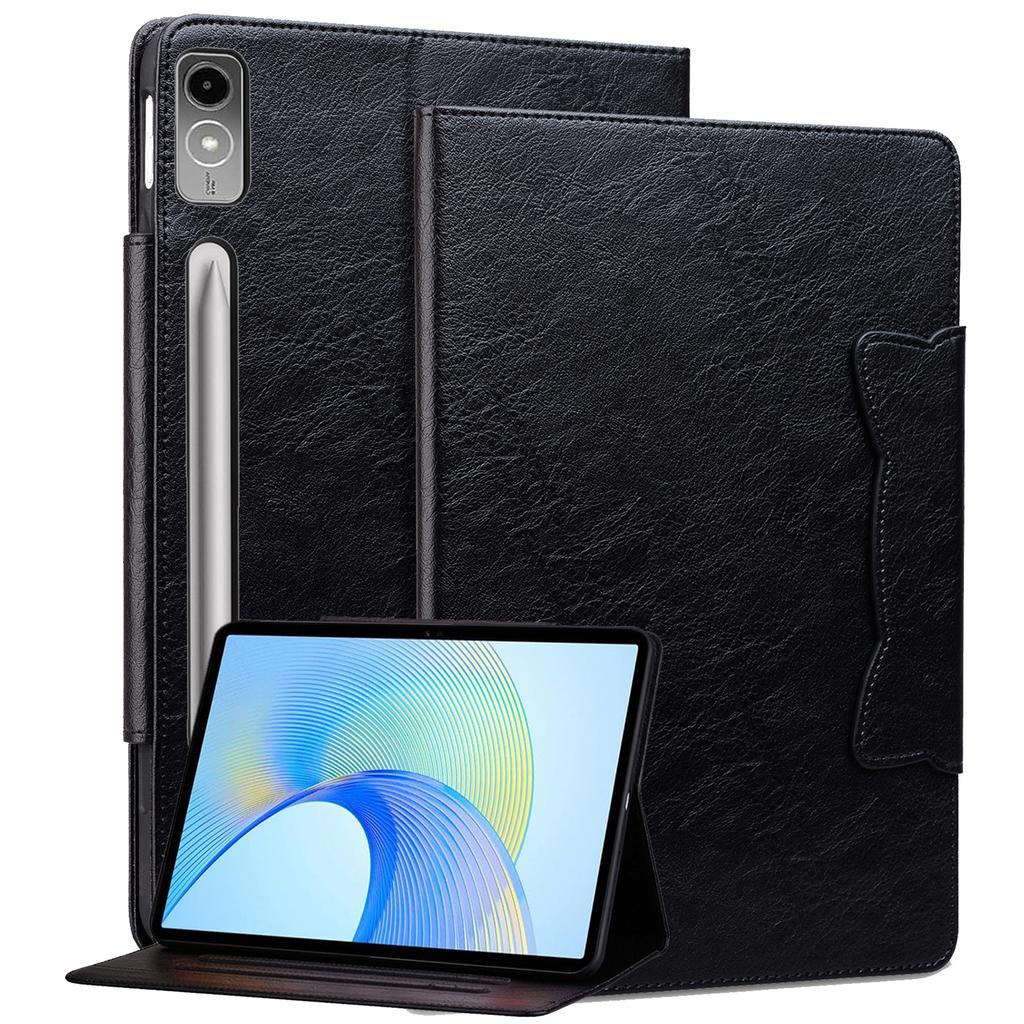 For Lenovo Tab P12 Shockproof Case Magnetic Clasp PU Leather Tablet Cover with Card Slots