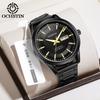 OCHSTIN Men Watch Self-Wind Mechanical Date Day Calendar Luminous Dial Transparent Back Stainless Steel Band Male Business Dress