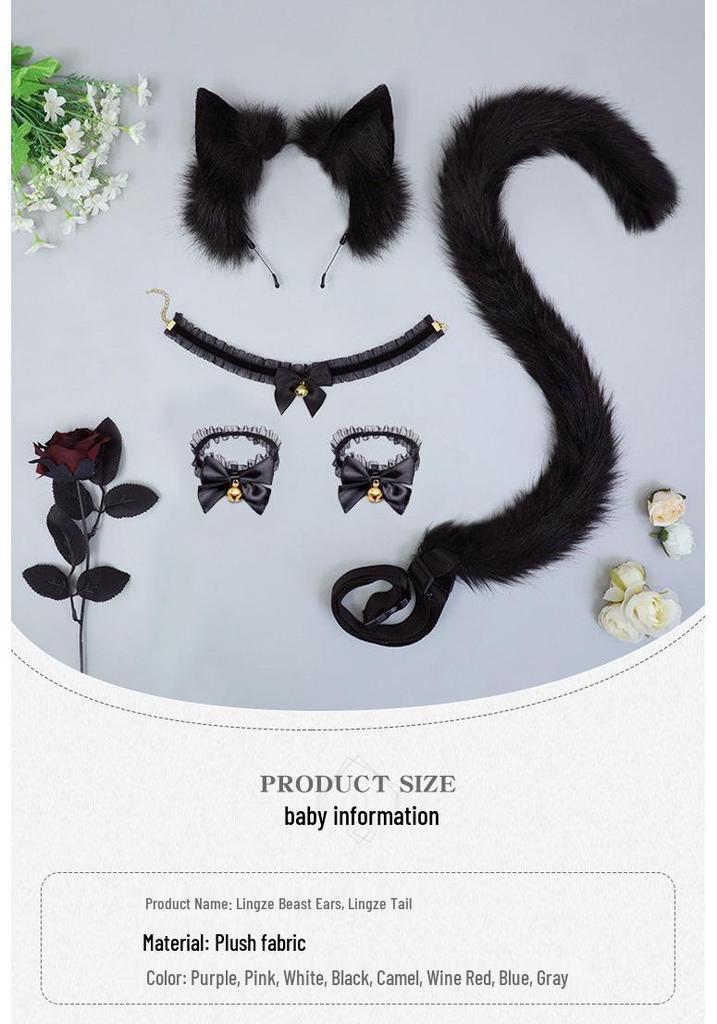 Handcrafted Plush Cat Ear Headband for Cosplay & DIY
