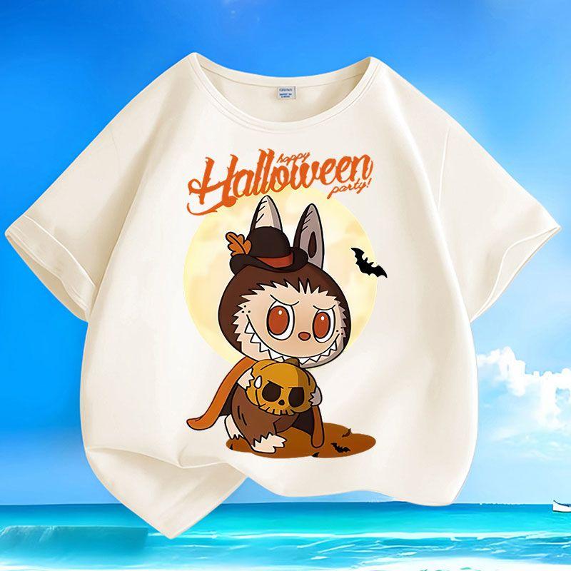 Children's Cartoon Pure Cotton Top, Summer Boys' and Girls' Casual Short-sleeved T-shirt