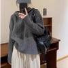 Twist sweater women's sweater autumn and winter 1011 hooded retro lazy loose soft waxy knitted sweater top