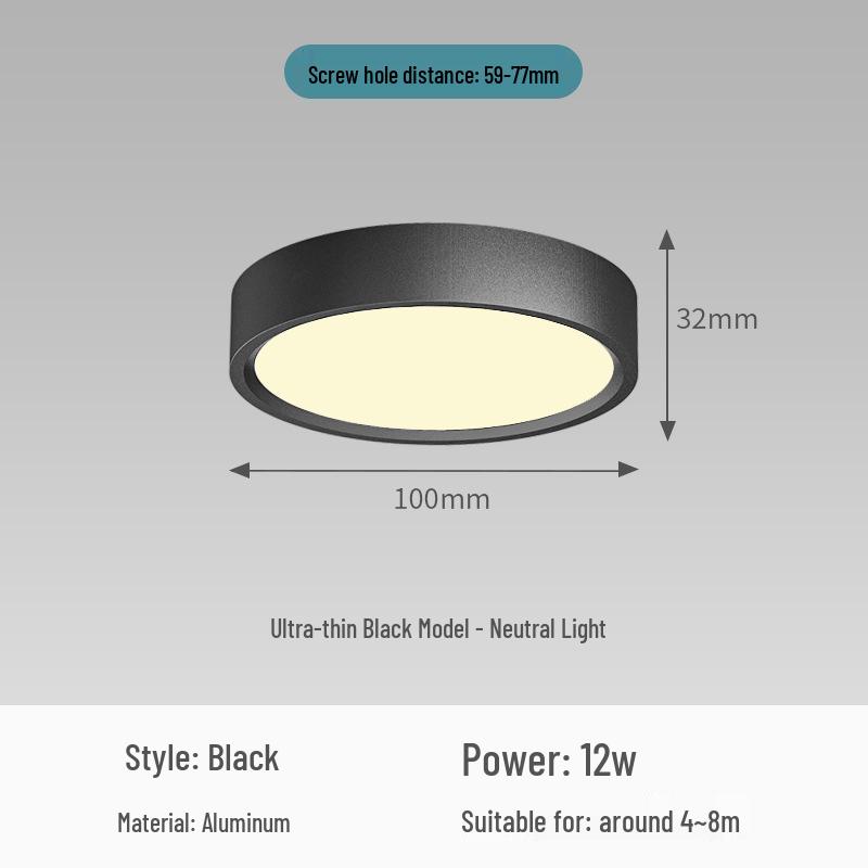 Round Surface-Mounted LED Ceiling Light for Living Room, Bedroom, Entrance, Corridor, Aisle, Home Spotlight