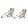 2Pcs Rhinestone Brooch Pins Multi Purpose Exquisite Workmanship Fashion Design Blue Brooches Jewelry for Parties Daily