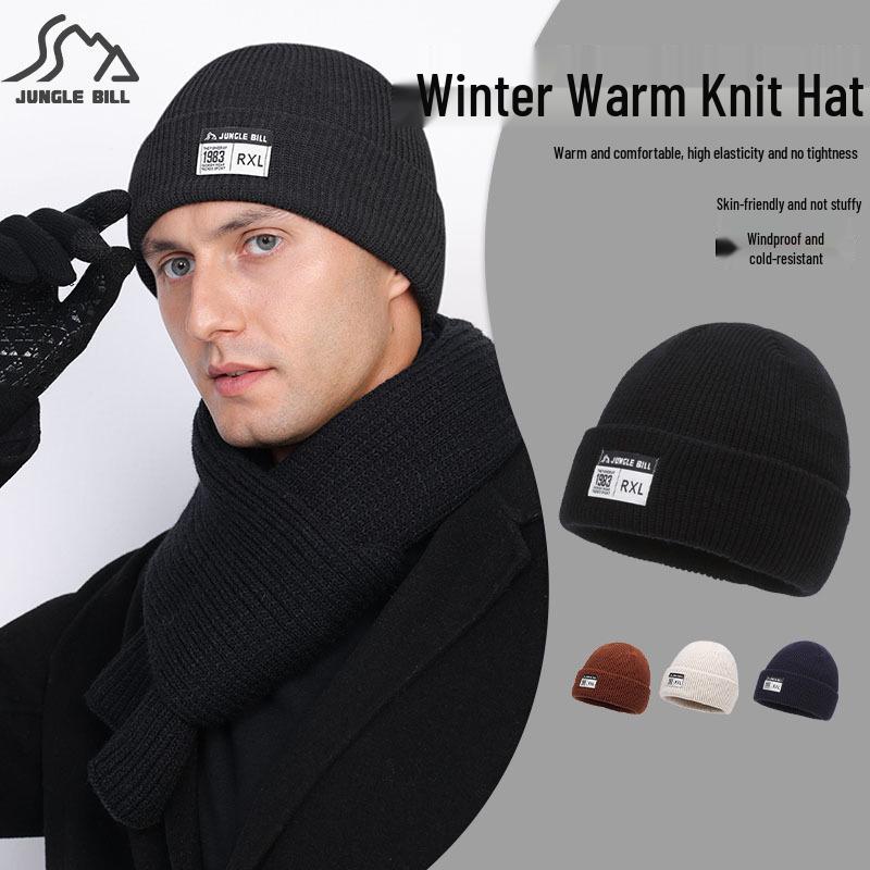 

Jungle Bill Winter Wool Hat: Warm, Elastic, Non-Binding, Fits All Head Sizes One Size Adjustable чорний