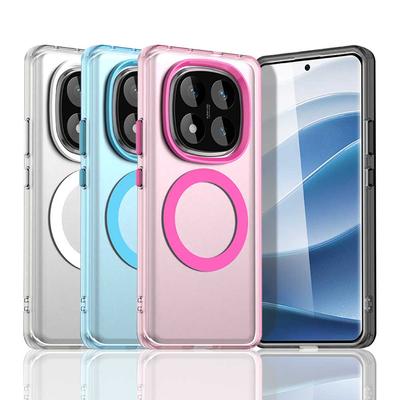 Magsafe Clear Case for Xiaomi Redmi Note 14 13 Pro Plus 13R Pro+ 5G Note14Pro+Plus POCO X7 Magnetic Hard PC+TPU Wireless Charging Phone Cover