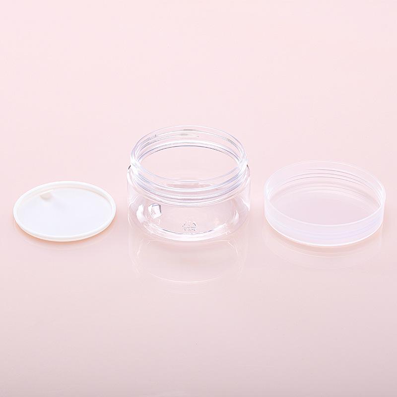 68-Tooth Transparent Wide-Mouth Cream Jar with Black PP Lid and Inner Cover