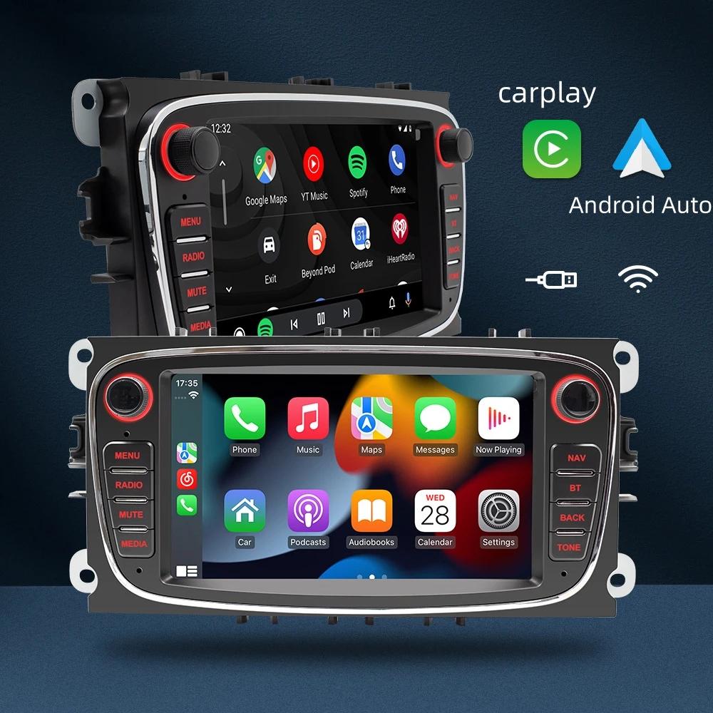 2 Din Android Radio WiFi 4G LTE Car Multimedia Video Player For Ford Focus Mondeo C-MAX S-MAX Galaxy II Kuga Carplay Headunit