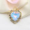 10 Pieces of 15 * 20mm Peach Heart Mocha Rhinestone Pendant, DIY Handmade Pet Necklace Accessories, Clothing, Wedding Decoration