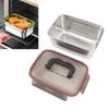 304 Stainless Steel Food Storage Container Metal Sealed Lunch Box with Handle for Home Refrigerator