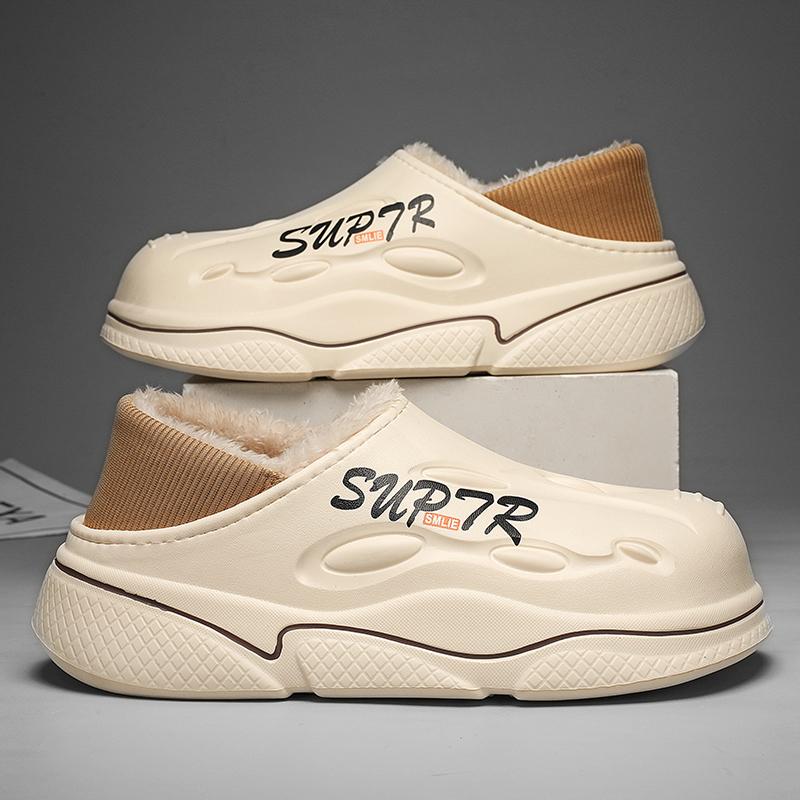 Men's slippers winter outdoor Warm Fluffy slippers 2024 Winter Slippers Home Plush Women Cotton Shoes unisex winter cotton shoes