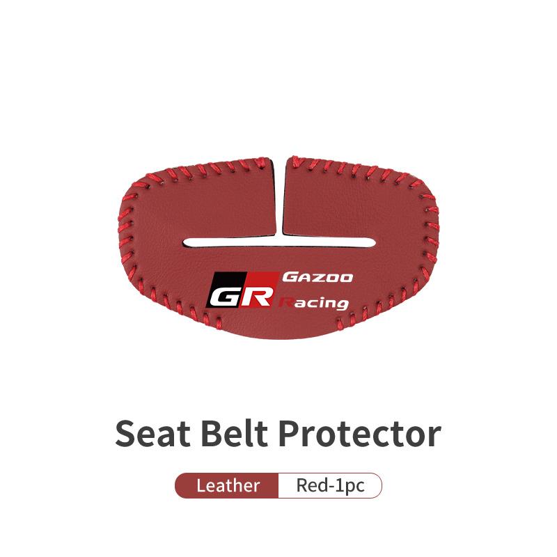

For Toyota Car Seat Belt Buckle Cover Leather Protector Anti-collision Case Gazoo Racing TRD Corolla Yaris Chr Auris Rav4 Prado
