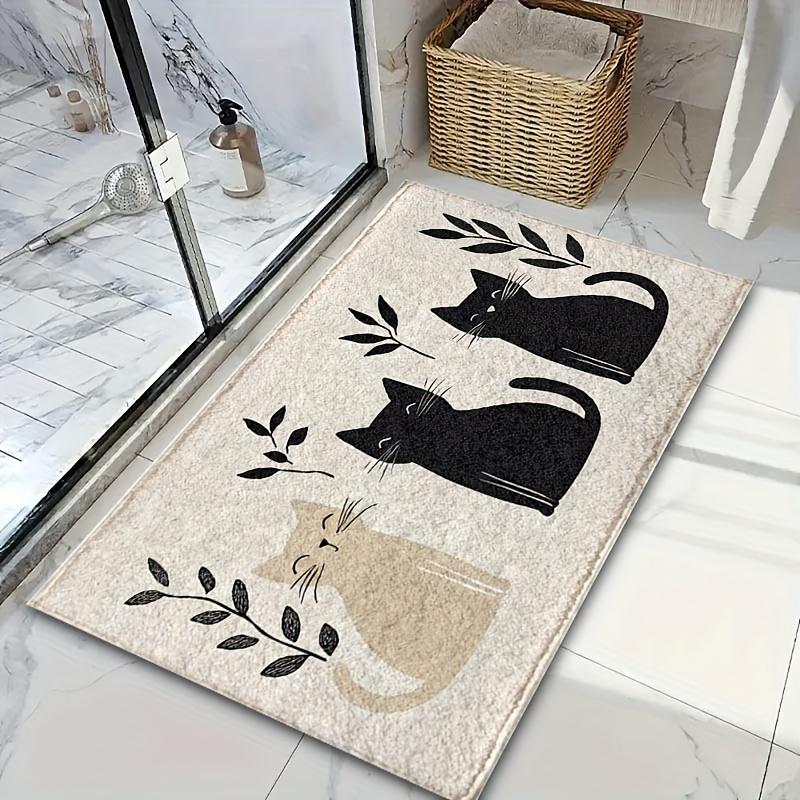 VIKAMA Cute Three Cartoon Cat Carpet Soft Doormat Waterproof Floor Mat Rug For Bedroom Carpet For Live Room Outdoor Carpet Home