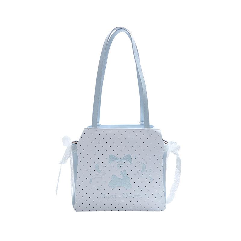 

Сумка-мессенджер в горошек, милая мультяшная сумка через плечо с животным, модный универсальный повседневный рюкзак синий