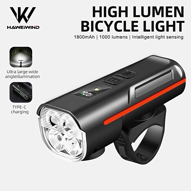 Fahrrad-Frontlicht, Superhell 1500 Lumen USB-wiederaufladbares Fahrrad-Scheinwerferlicht, 5 Beleuchtungsmodi, Geeignet für Rennräder, Mountainbikes Nachtfahrten