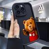 Cartoon Bär T-Teddy Handyhülle Für iPhone Apple 17 AIR 16 16E 11 12 13 14 15 XR Plus Pro Max DIY Hülle TPU Stoßfeste Hülle Capa